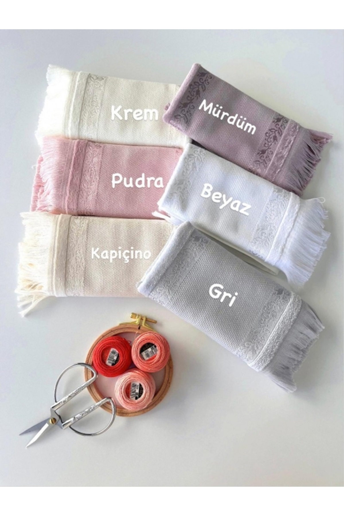 SARRA HOME Mysoft - Tekli - Beyaz - 50*90 Etamin Ve Kanaviçe İşlemelik Havlu - Görsel 2