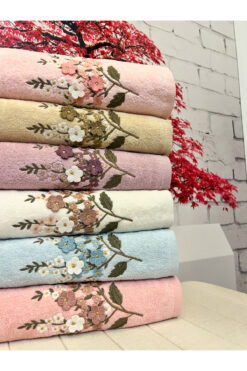 AYHANHOME 6'lı 3d Işleme Renkli Çeyizlik 50x90 El Yüz Havlu Seti