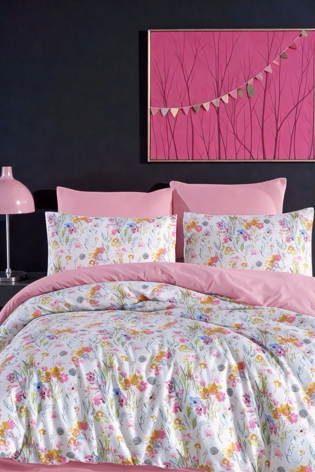 Rimo Home Lastikli Çarşaflı Çift Kişilik Nevresim Takımı