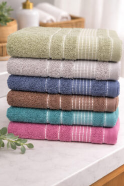 HAMRALİFE Armürlü 6'lı Karışık Doğal Pamuklu El Yüz Havlu Seti