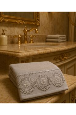 Çeyiz Bahçesi Ahu Gri Kadife Havlu 50&90