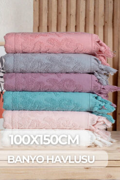 Bersay Tekstil 6'lı Saçaklı Banyo Havlu Seti 100x150cm