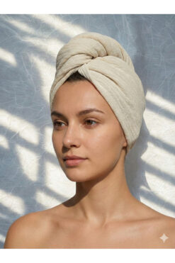 TekStilize %100 Pamuk Müslin Saç Bonesi | Hızlı Kurulayan, Yumuşak ve Hafif Saç Havlusu