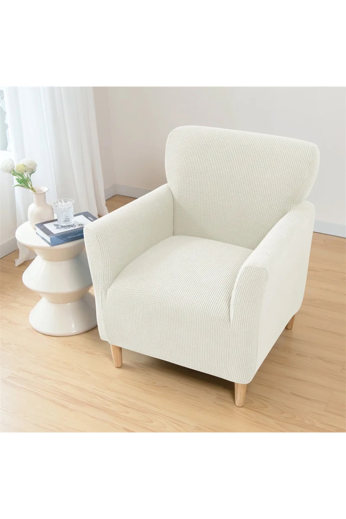 uzhanem Berjer Tek Kişilik Kotuk Örtüsü Koltuk Kılıfı Likrali Streç Lastikli Esnek Kare Desen - Görsel 3