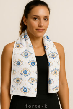 Fortek Home Dijital Baskılı Sporcu Havlusu Fitness Towel - 50x100 cm