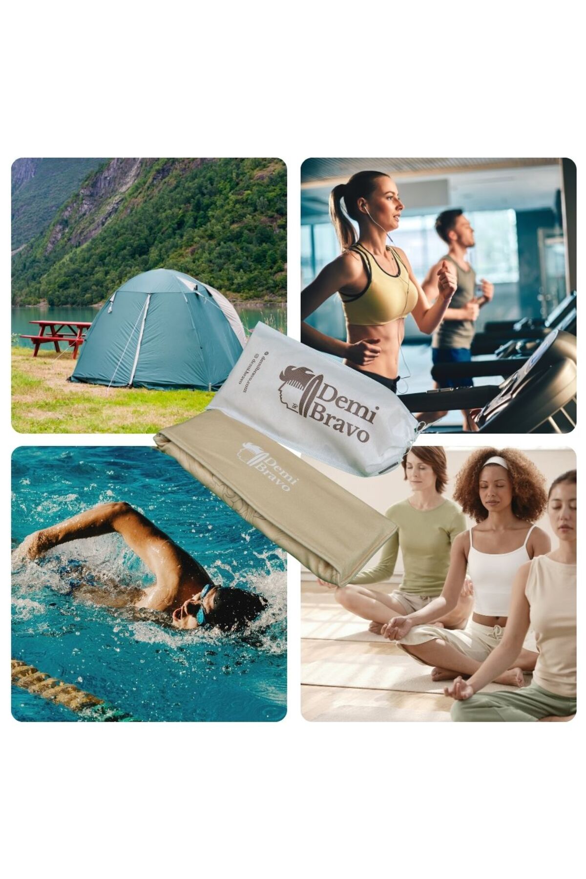 DEMİ BRAVO Özel Tasarım Cepli Pamuk Spor Havlusu - Harmoni - Görsel 3