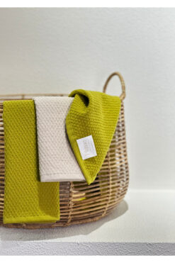 Plume Ceramic Home %100 Pamuk 4’lü Yağ Yeşili El Havlusu Seti – 30x50 Cm Çeyizlik, Misafir, Mutfak, Hediyelik