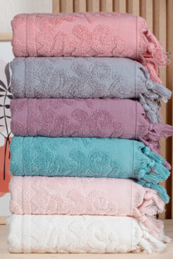 Bersay Soft 6’lı Bağlamalı Lüks, Jakarlı, Çeyizlik, El ve Yüz Havlusu Seti 50x90 | Premium Kalite