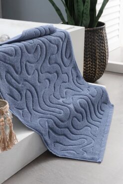 neşe home collection Neşe Home Joy 50x75 cm Ayak Havlusu Mat Mavi – %100 Pamuklu, Yumuşak ve Emici