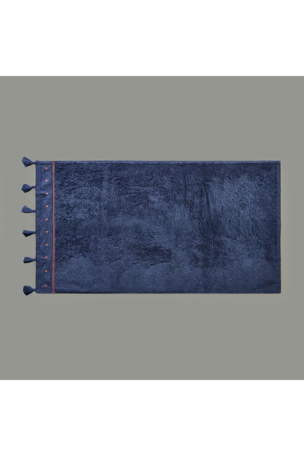 Evidea Soft Piene Yüz Havlusu - Lacivert / Kiremit - 50x90 cm - Görsel 2