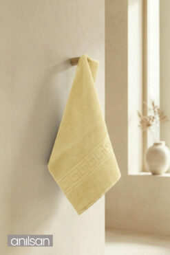 Anılsan Sarı Greek El Havlusu - 50x90 Cm, 225 Gr, %100 Pamuk, Spa Ve Otel Havlusu