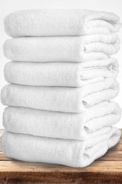 Comfort Home 6 Adet Beyaz Otel Havlusu El, Yüz Havlusu | Baş Havlusu 50x90 Cm %100 Pamuk