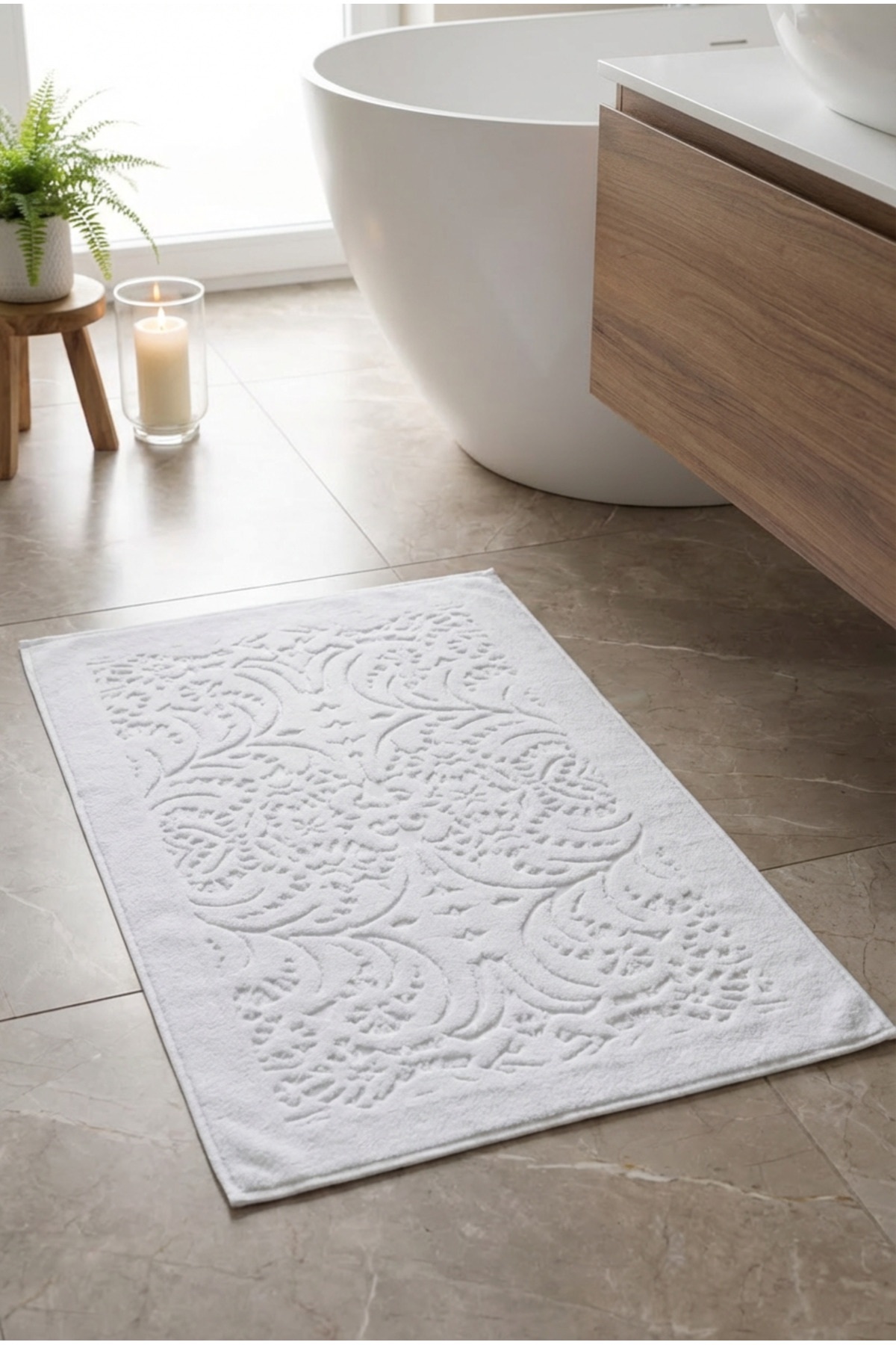 VAROL 2 Adet Gramajlı Jakaranda Ayak Havlusu Paspas - Görsel 2