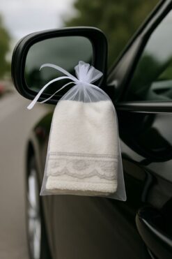 BAMBAŞKA MODA Tek Tek Paketlenmiş 6'Lı Düğün Gelin Damat Sünnet Konvoy Arabası Havlusu