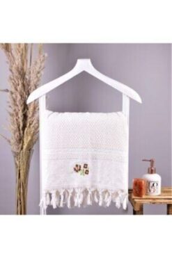 şenkahveci tekstil 100x150 Kanaviçe Tekli Banyo Havlusu