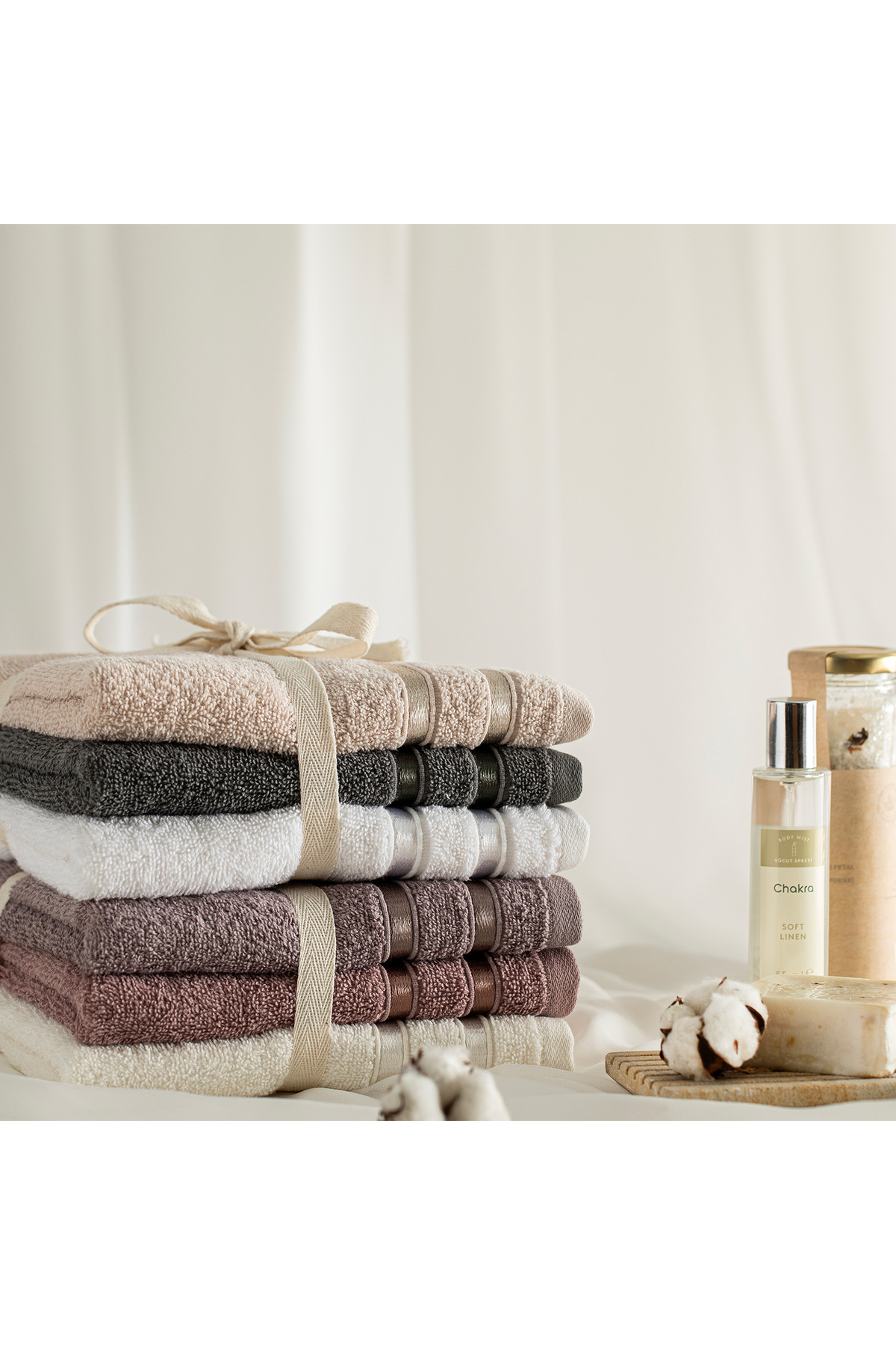 Chakra Chıc %100 Pamuk 3'lu Yüz Havlusu Seti 50x80 cm - Görsel 2