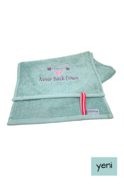 denizlicotton Nakışlı Sporcu Havlusu Pamuklu, Anti bakteriyel, Ter Emici Fitness Plates Boks Tenis Spor Havlusu