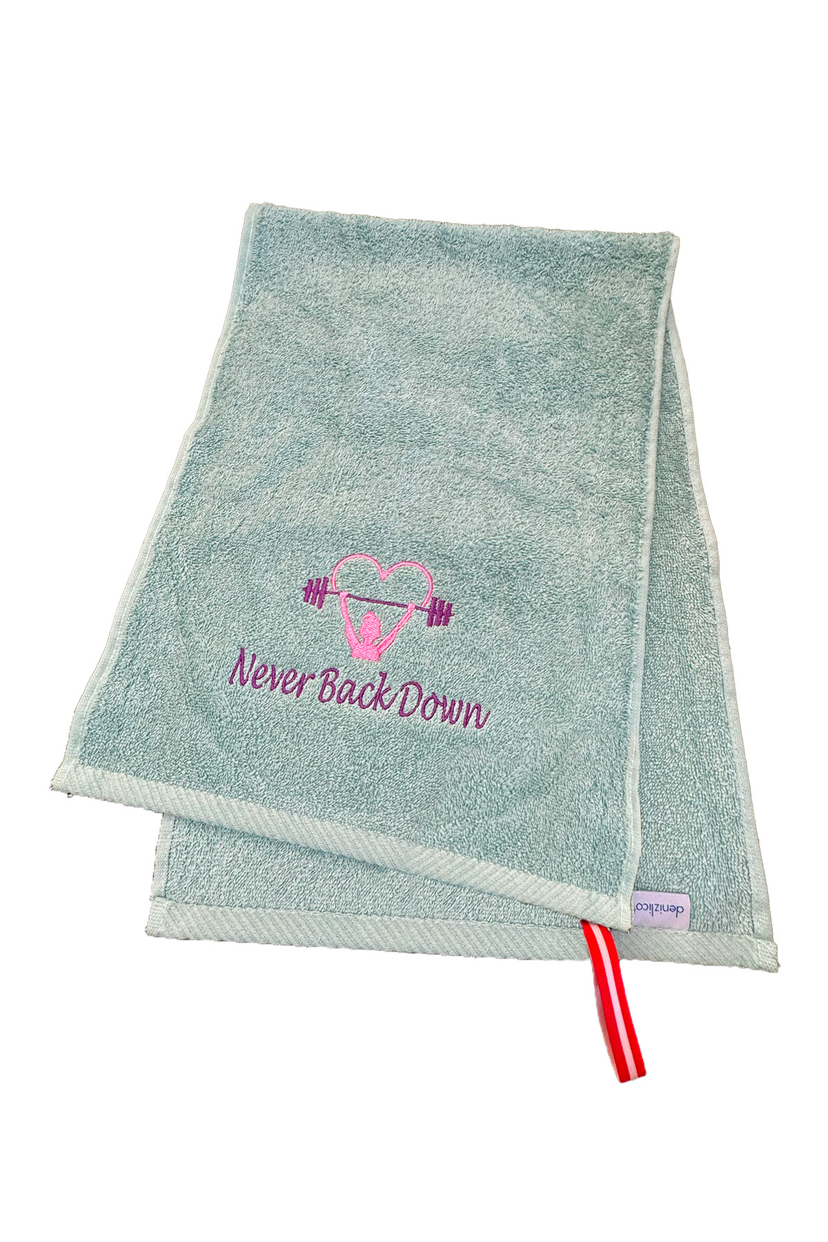 denizlicotton Nakışlı Sporcu Havlusu Pamuklu, Anti bakteriyel, Ter Emici Fitness Plates Boks Tenis Spor Havlusu - Görsel 2