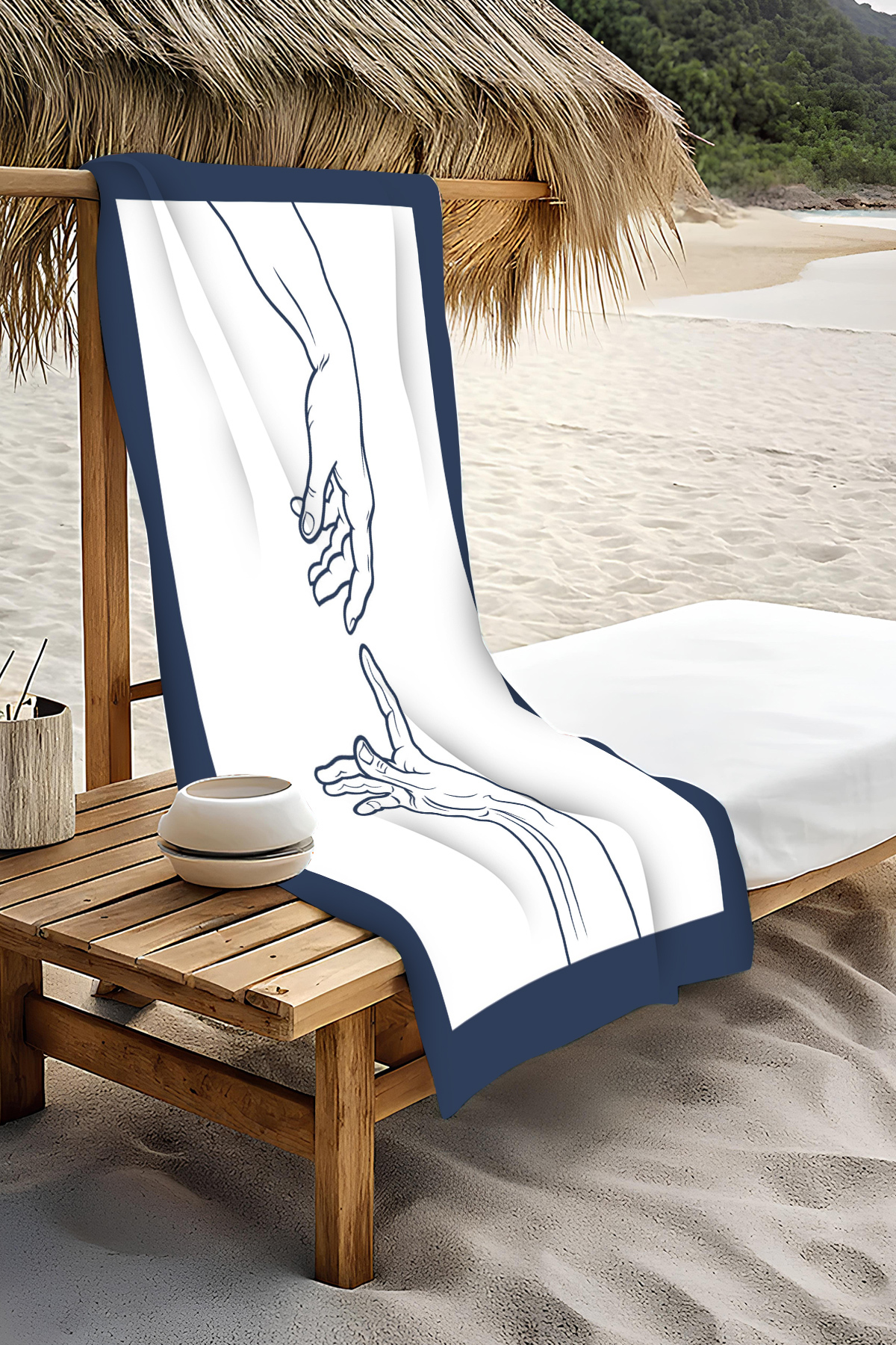 PATRON Dijital Baskı Plaj Deniz Havlusu Modern Desenli Peştamal HVL0090