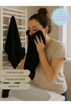 embays collection ( 2 Adet ) 50x90cm Pamuklu Havlu , Berber Havlusu, Kuaför Havlusu, Sporcu Havlusu, El Yüz Havlusu