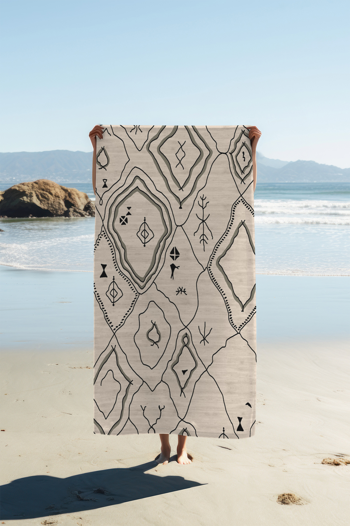 PATRON Dijital Baskı Plaj Deniz Havlusu Modern Desenli Peştamal HVL0091 - Görsel 2