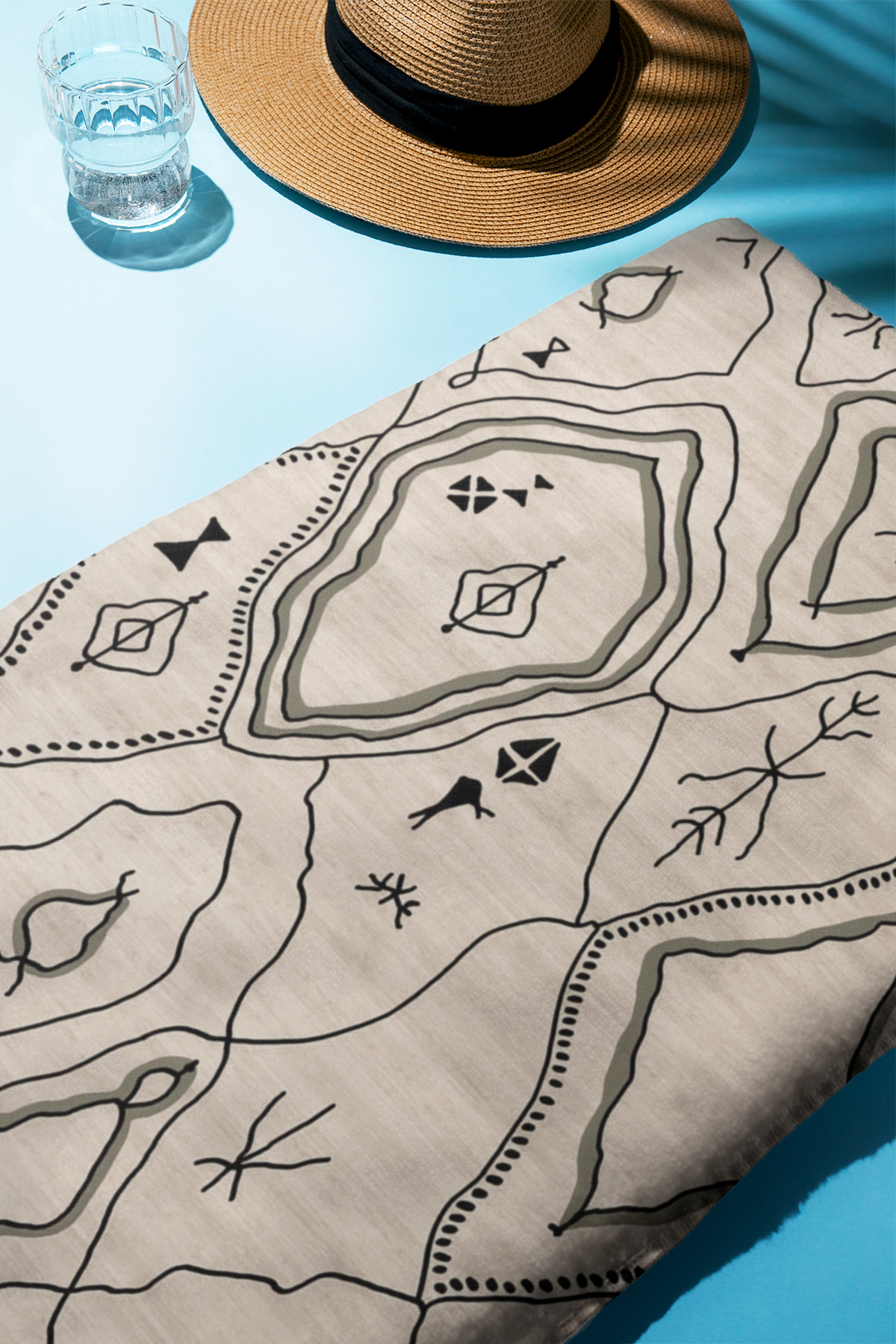 PATRON Dijital Baskı Plaj Deniz Havlusu Modern Desenli Peştamal HVL0091 - Görsel 3