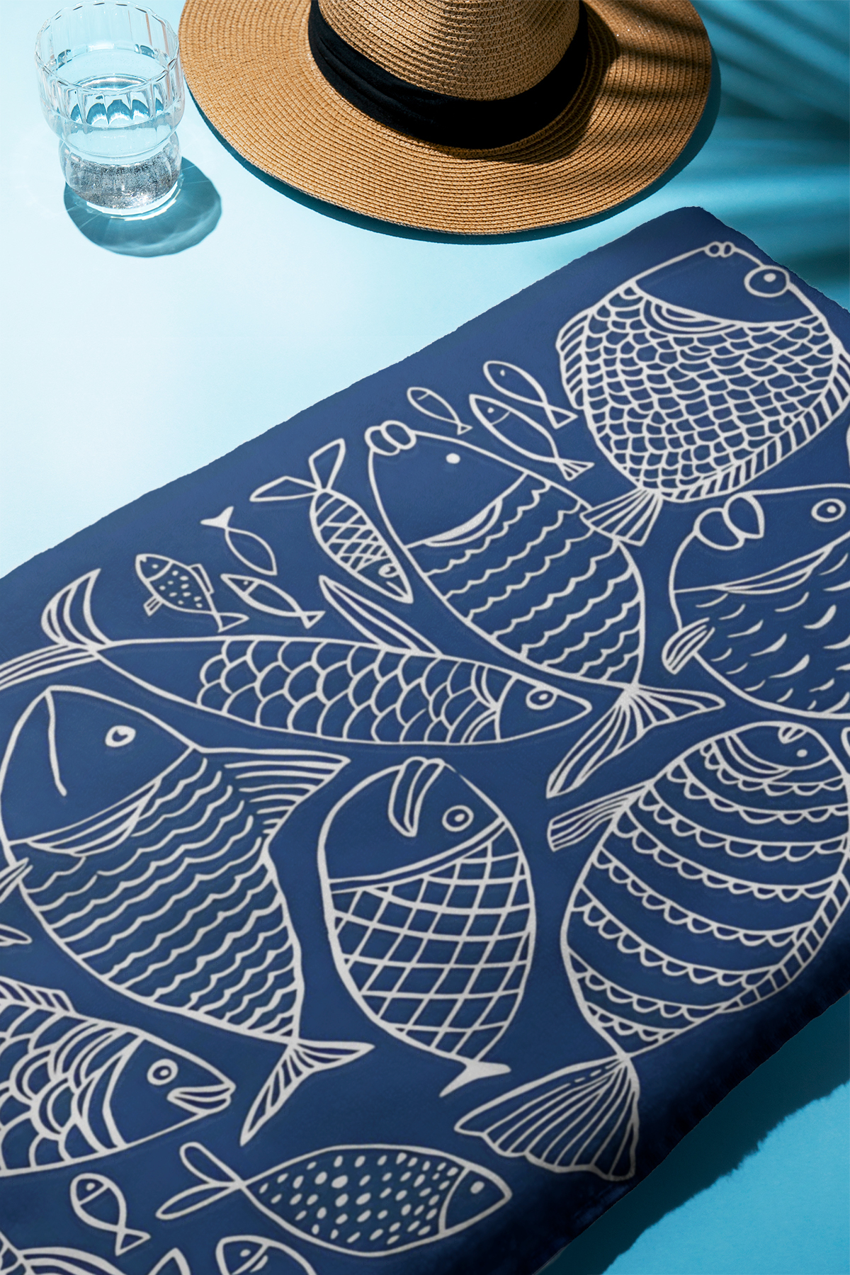 PATRON Dijital Baskı Plaj Deniz Havlusu Balık Desenli Peştamal HVL0116 - Görsel 3
