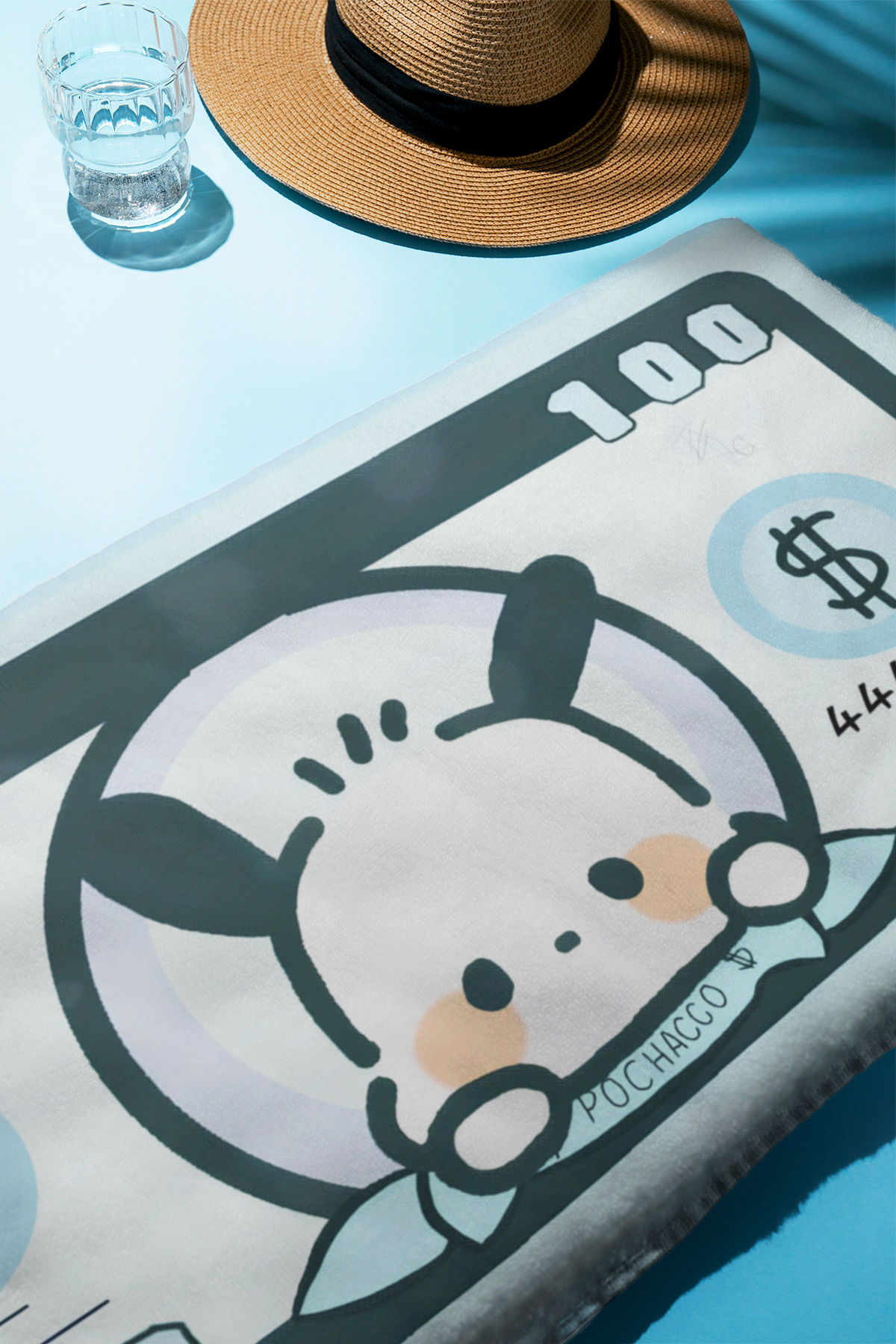 PATRON Dijital Baskı Plaj Deniz Havlusu Tavşan Figürlü Dolar Peştamal HVL0109 - Görsel 3