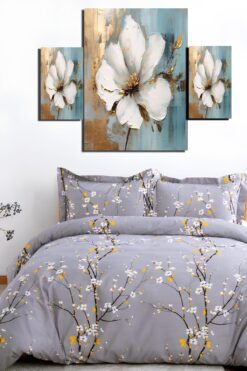 Always Lastikli Çarşaflı Çift Taraflı Çift Kişilik Nevresim Takımı Alacatı Gri