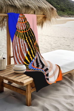 PATRON Dijital Baskı Plaj Deniz Havlusu Deniz Kabuğu Desenli Peştamal HVL0137