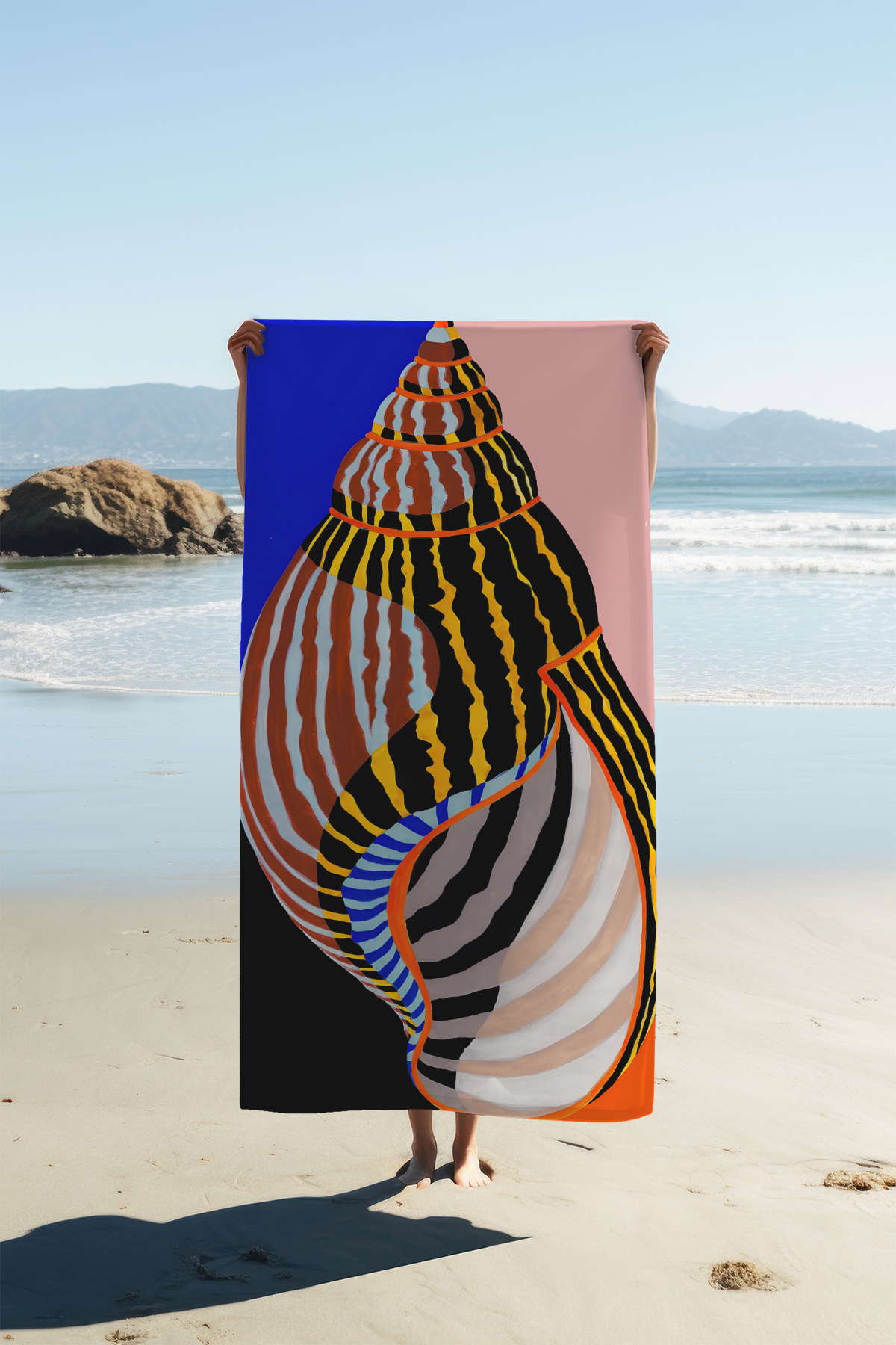 PATRON Dijital Baskı Plaj Deniz Havlusu Deniz Kabuğu Desenli Peştamal HVL0137 - Görsel 2