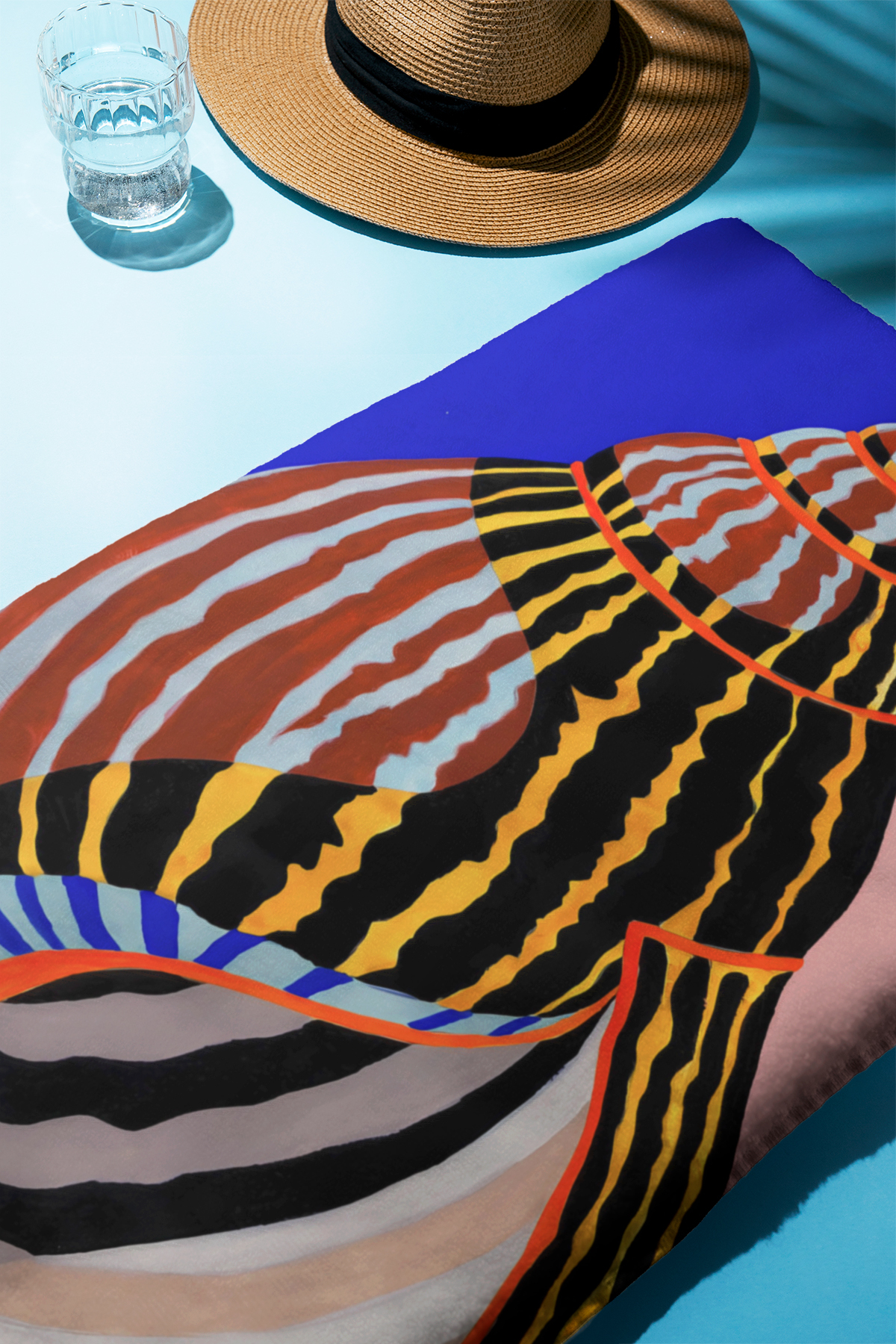 PATRON Dijital Baskı Plaj Deniz Havlusu Deniz Kabuğu Desenli Peştamal HVL0137 - Görsel 3