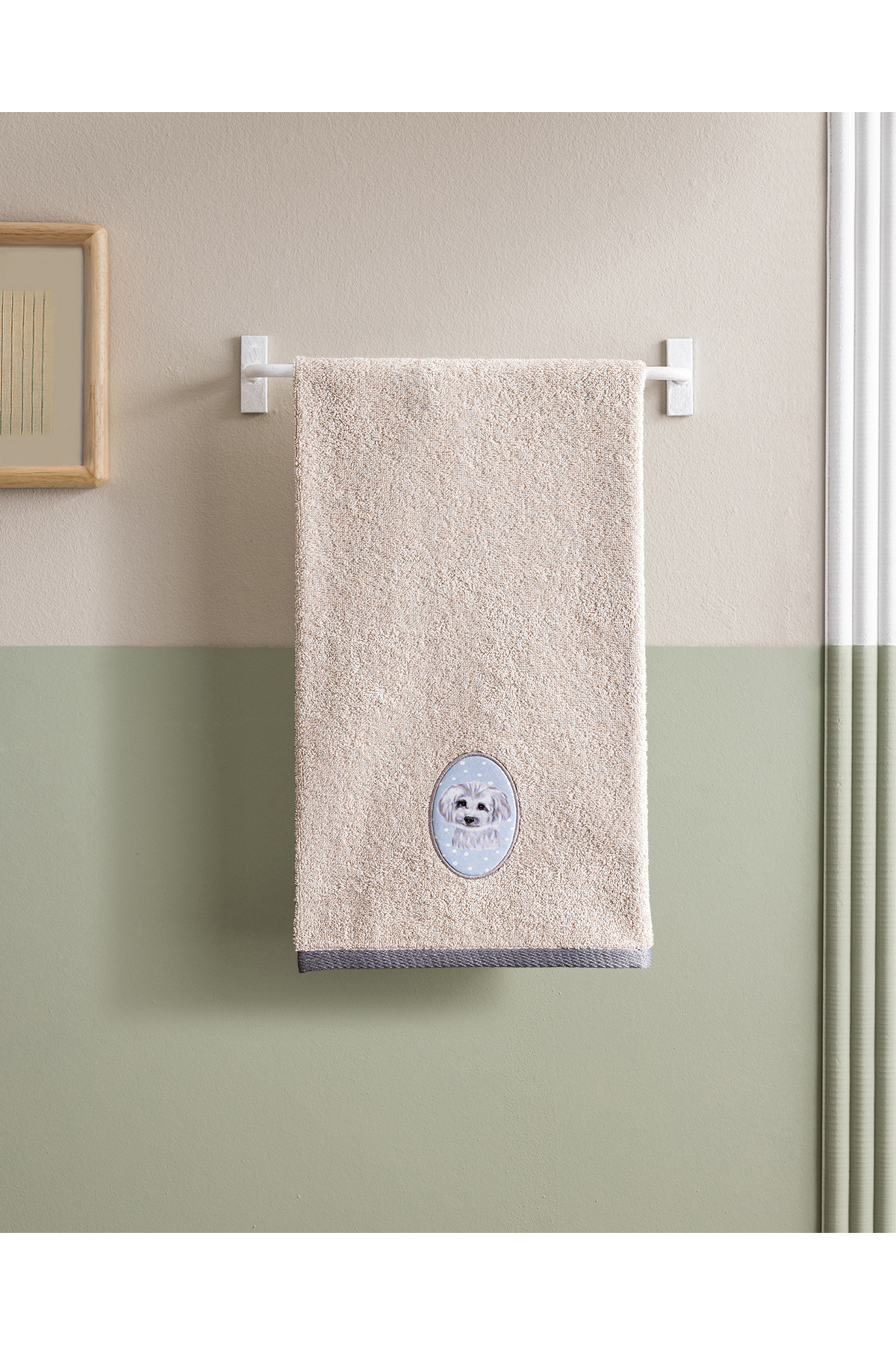 Madame Coco Rit %100 Pamuk Yüz Havlusu - Taş - 50x70 cm