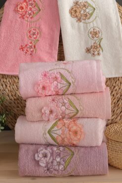 Comfort Home Çiçek 6'lı El ve Yüz Havlu Seti | Baş Havlusu | 50x90 Cm | %100 Pamuk