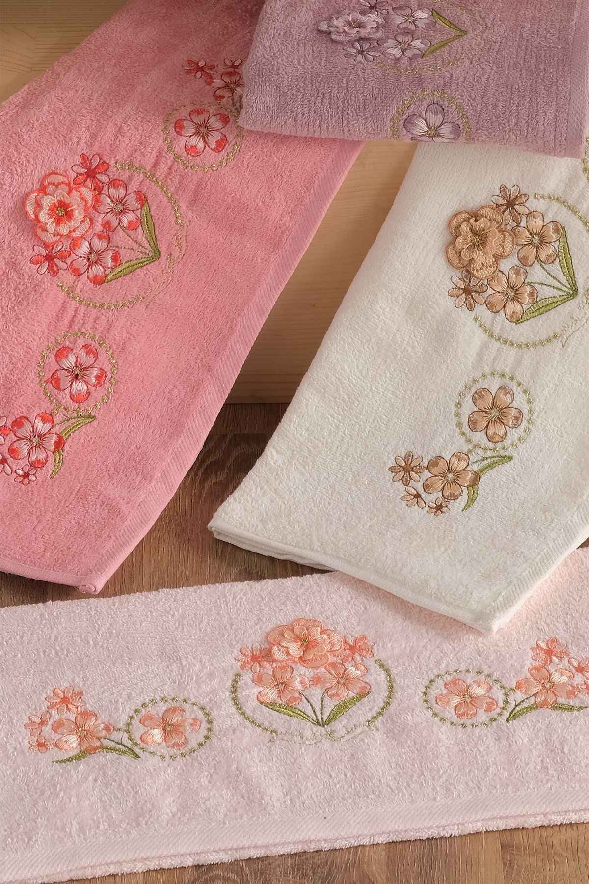 Comfort Home Çiçek 6'lı El ve Yüz Havlu Seti | Baş Havlusu | 50x90 Cm | %100 Pamuk - Görsel 3