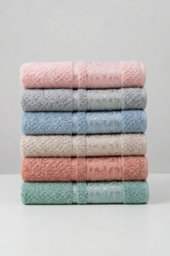 New Cotton Home Eyşan 6'lı%100 Doğal Pamuk El Yüz Baş Havlu Seti 50x85 cm – Yumuşak & Yüksek Su Emici