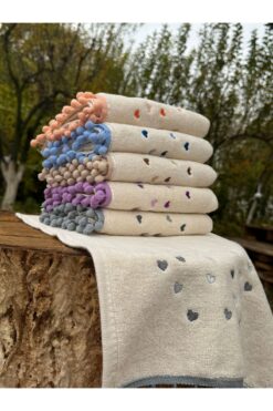 Femm Havlu Femm | 6’lı 30x50 Ponponlu Mutfak Havlusu Seti