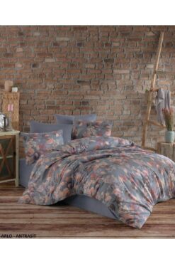 Taç Kristal Çift Kişilik Terry Cotton Arlo Antrasit Nevresim Takımı