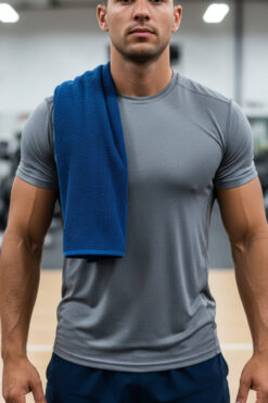 SAVESSA SPOR HAVLUSU-30x70CM-YUMUŞAK DOKULU-KADIN-ERKEK-FİTNESS-PİLATES-YOGA-PETROLMAVİ-TEREMİCİLİĞİ YÜKSEK