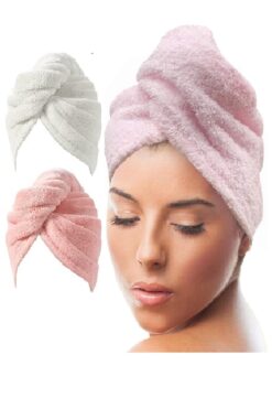 SB SizinBazar 2 Adet Pamuklu Saç Kurulama Bonesi Baş Havlu Saç Bonesi- Pamuklu Saç Bonesi