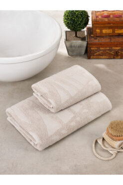 Palmex Home Banyo Havlu Seti 2li Pataya - 70x140 & 50x90 %100 Pamuk
