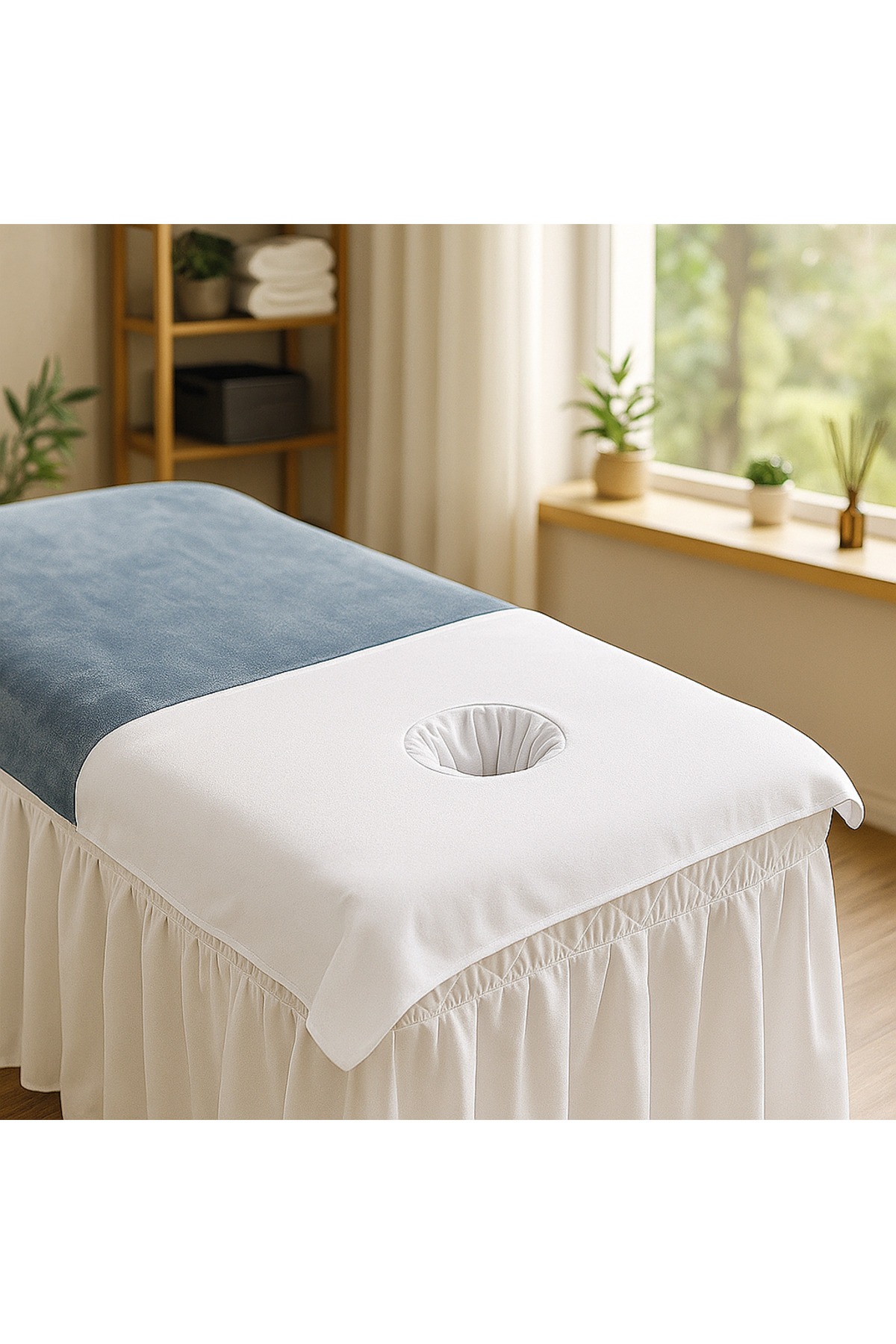 MEŞELİ TEKSTİL Spa Masaj Yatağı Delikli Baş Kafa Havlusu | Renkleri Solmaz 50x80 Cm