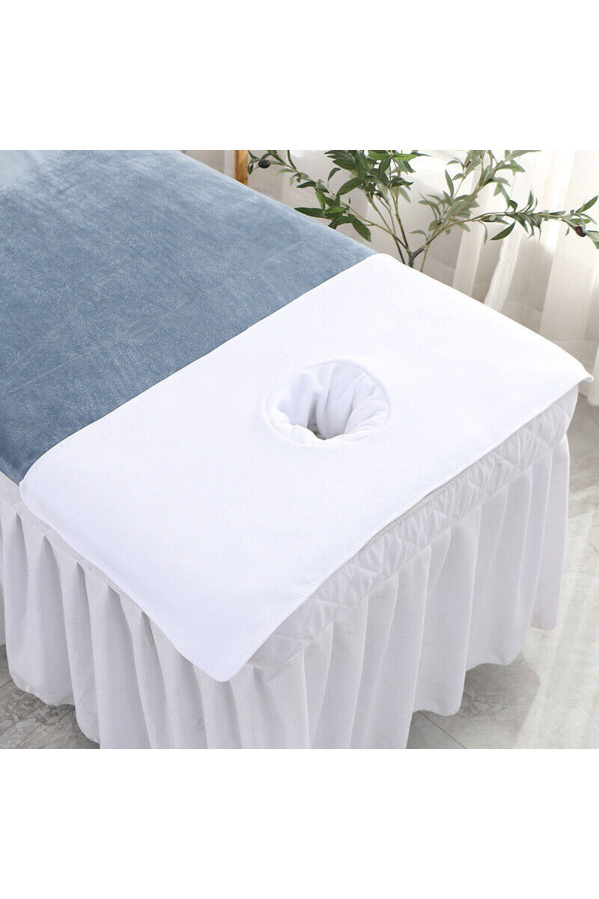 MEŞELİ TEKSTİL Spa Masaj Yatağı Delikli Baş Kafa Havlusu | Renkleri Solmaz 50x80 Cm - Görsel 2