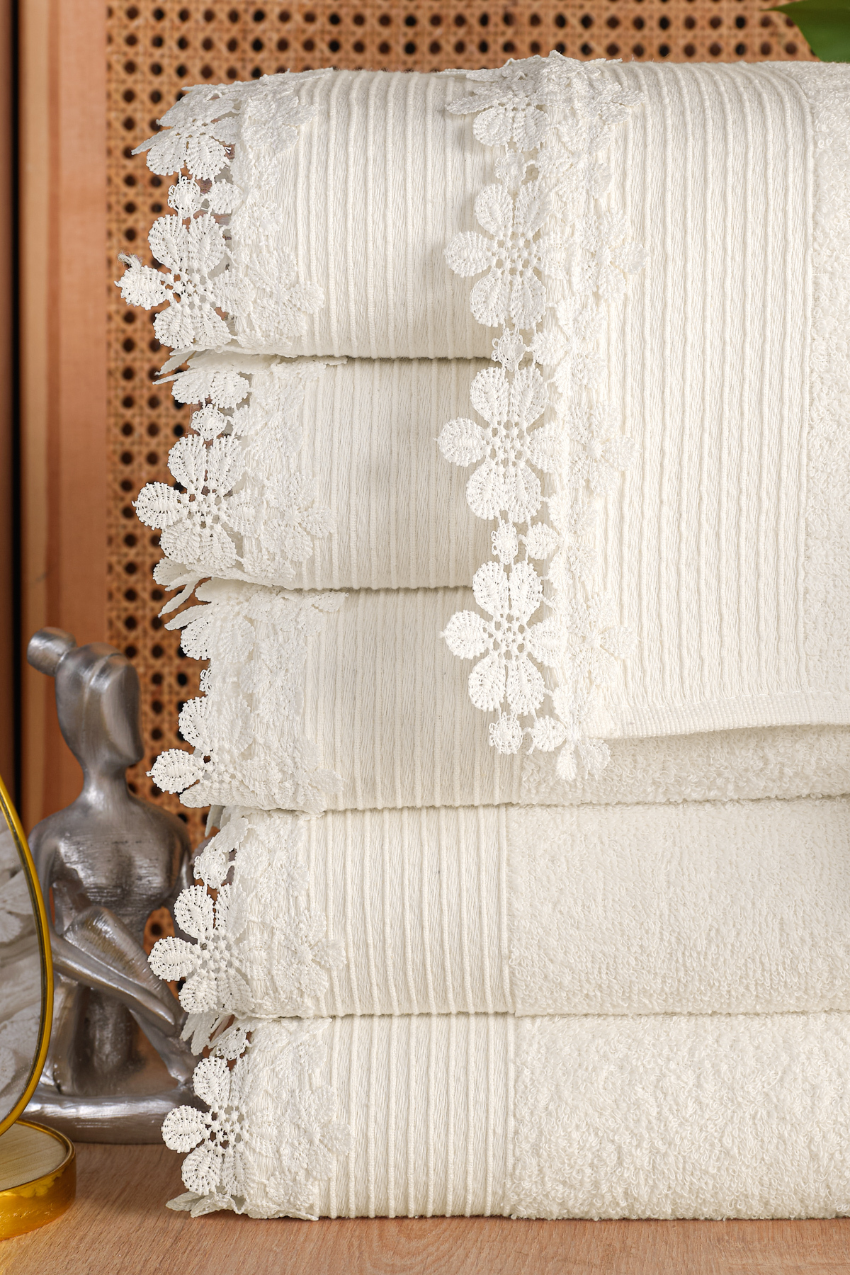 Güvenal Sea 6 Adet 50*90 Güpürlü Havlu Seti | Havlu | Havlu Havlu Seti | | El Yüz Havlusu | Çeyiz Havlusu - Görsel 2