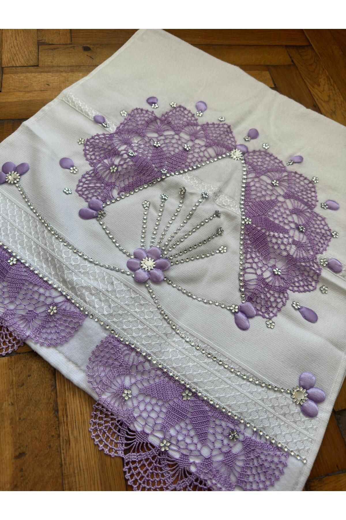 Genel Markalar El İşi Ay Model El Havlusu Çeyizlik Dantelli Havlu