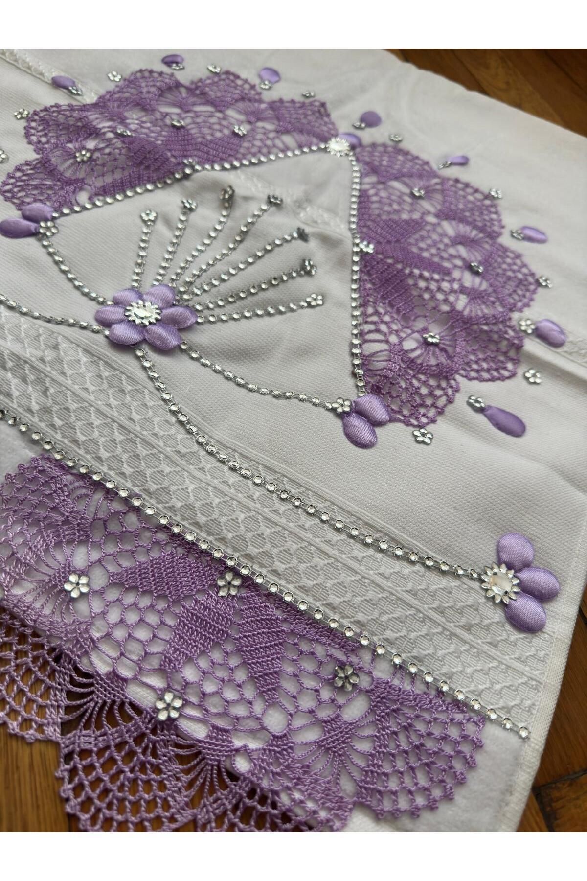 Genel Markalar El İşi Ay Model El Havlusu Çeyizlik Dantelli Havlu - Görsel 2