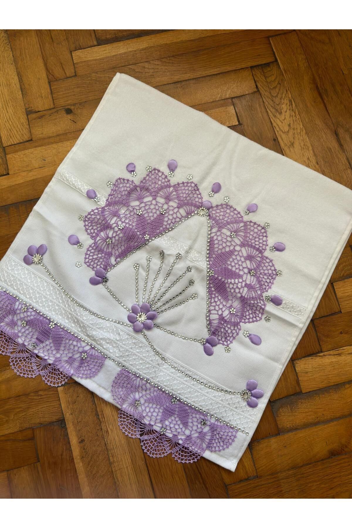 Genel Markalar El İşi Ay Model El Havlusu Çeyizlik Dantelli Havlu - Görsel 3