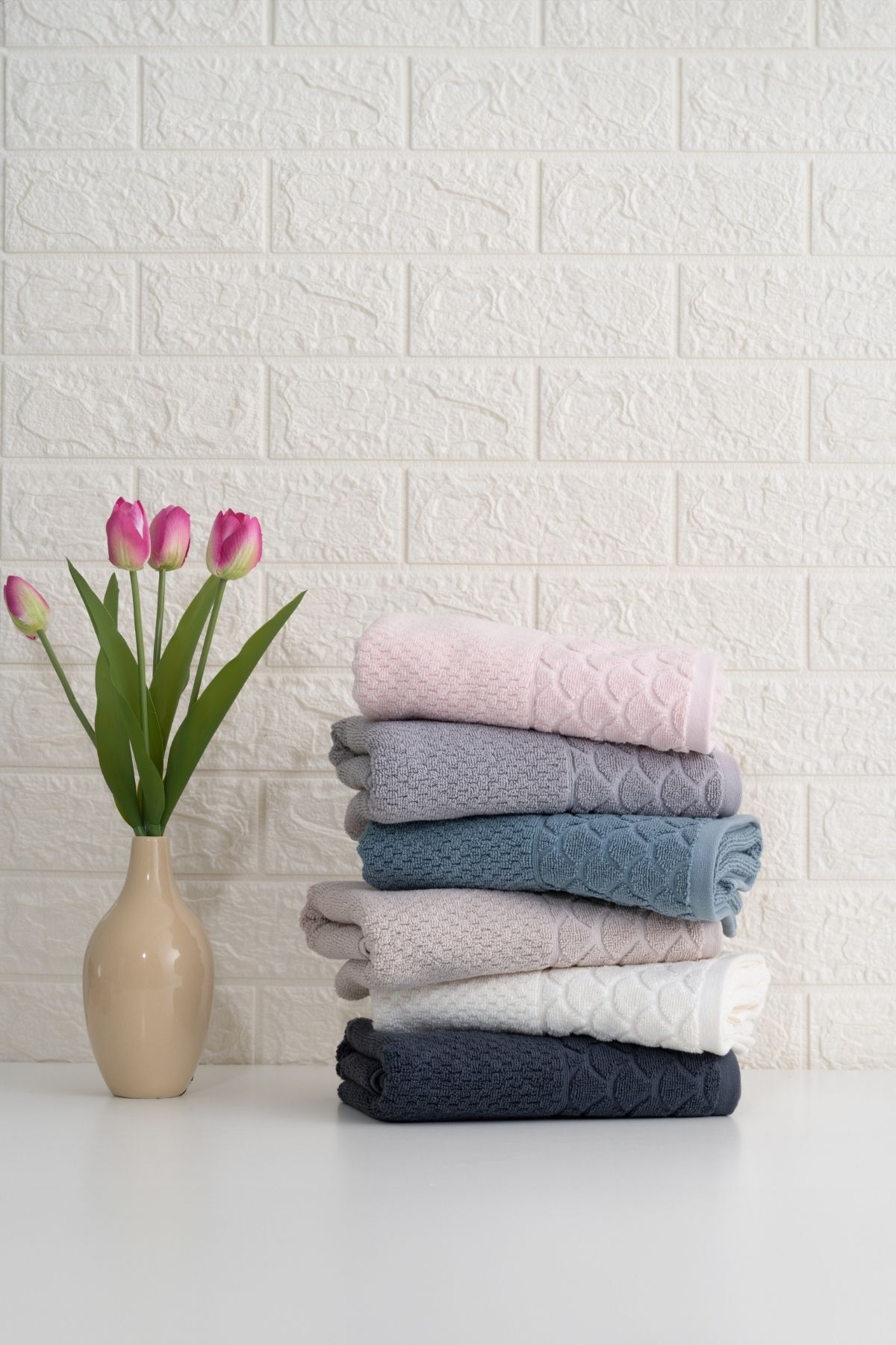 Soley | Alana | Extra Yumuşak Pamuk Pirinç Örgü El / Yüz Havlusu - Görsel 2