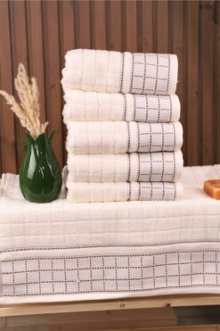 Özdilek Graph 6'lı Pamuklu Su Emiciliği Yüksek 50*80 El Yüz Havlusu