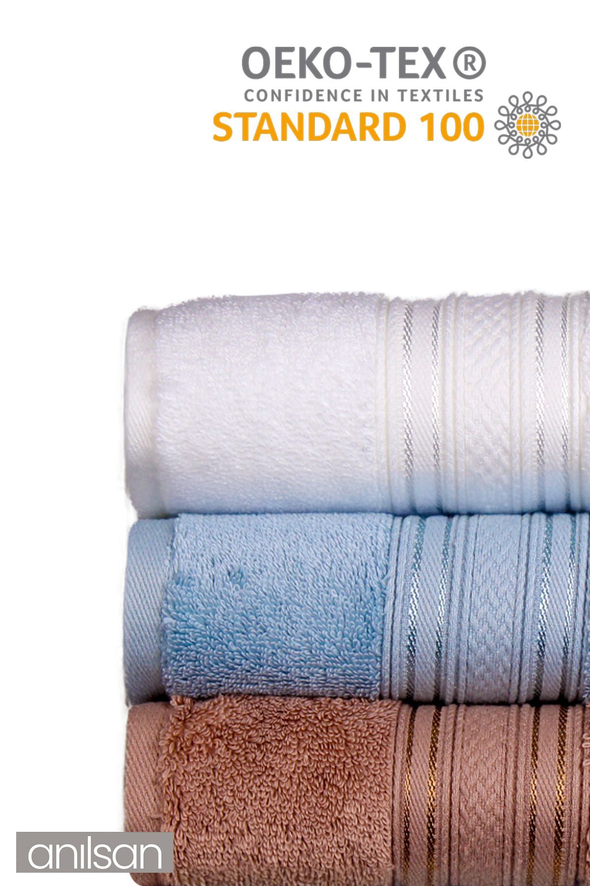 Anılsan 3'lü Süper Soft Bordürlü El Havlusu Seti - 50x90 Cm, 250 Gr, %100 Pamuk, Spa Ve Otel Havlusu - Görsel 2